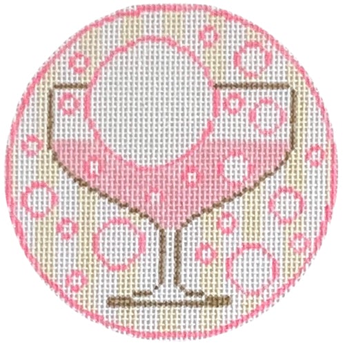 Champagne Monogram Round - The Flying Needles