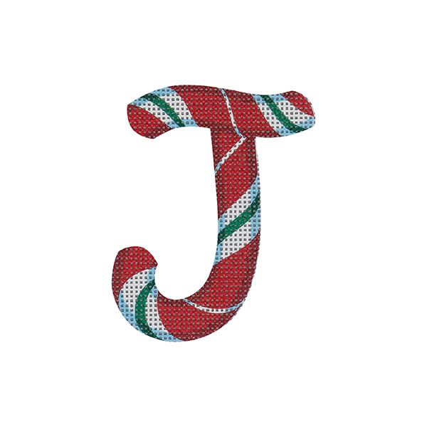 Candy Cane Letter J