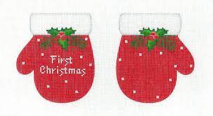 Double Sided First Christmas Mittens - The Flying Needles