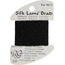 Silk Lame Braid SL01 Black - The Flying Needles
