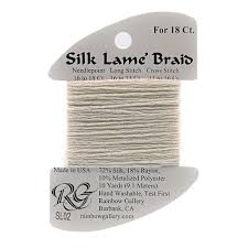 Silk Lame Braid SL02 White - The Flying Needles