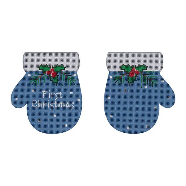 First Christmas Mittens Blue