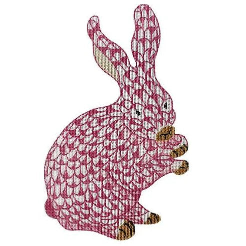 Fishnet Standing Bunny - Pink and Gold - The Flying Needles