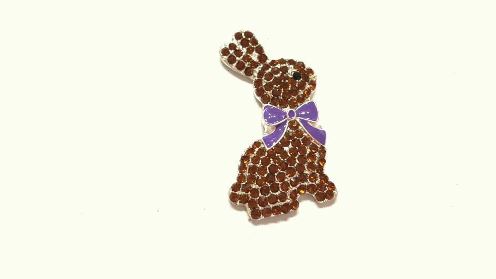 Chocolate Bunny with Purple Bow Needleminder - The Flying Needles