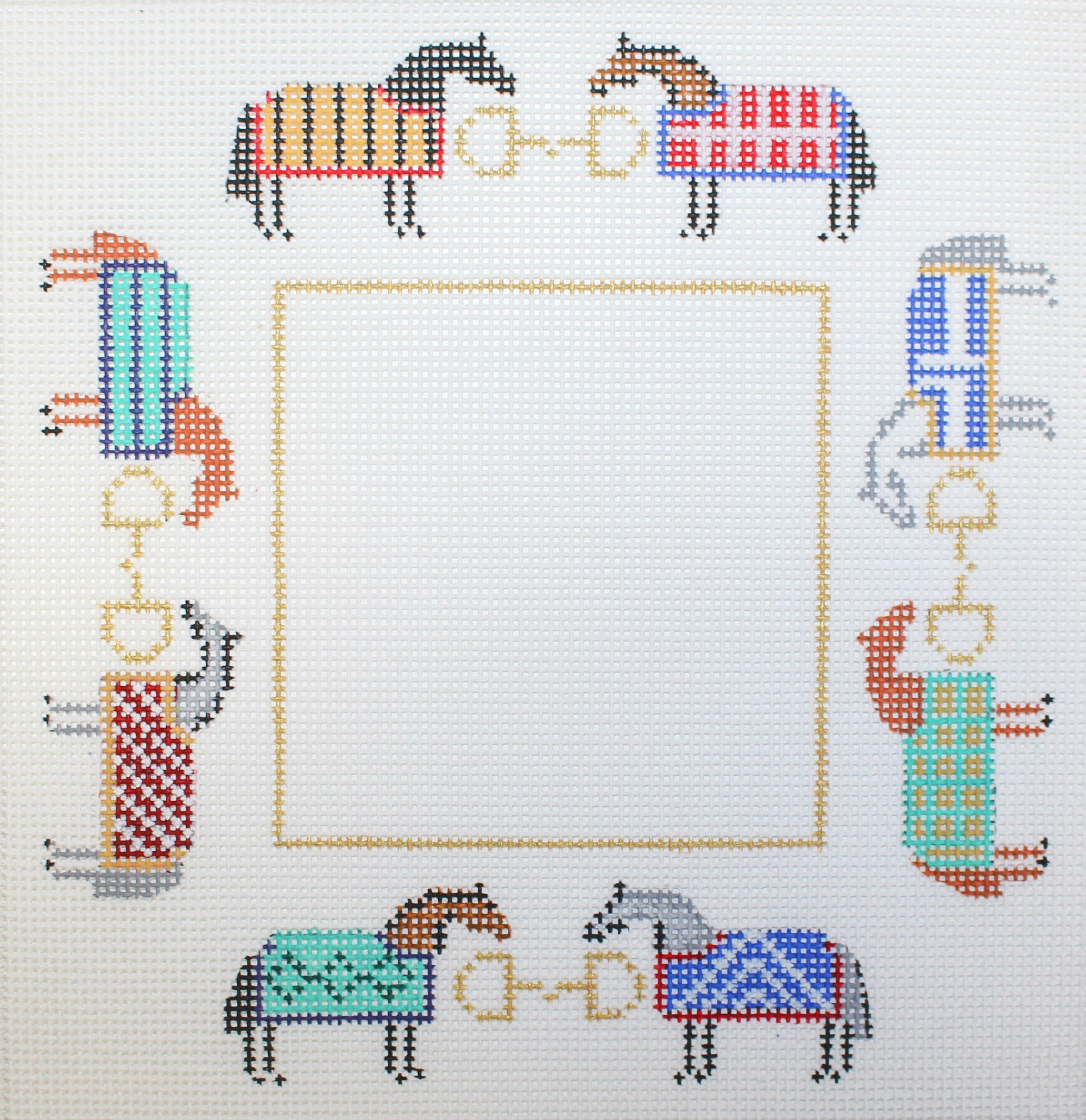 Horses In There Blankets Frame - The Flying Needles