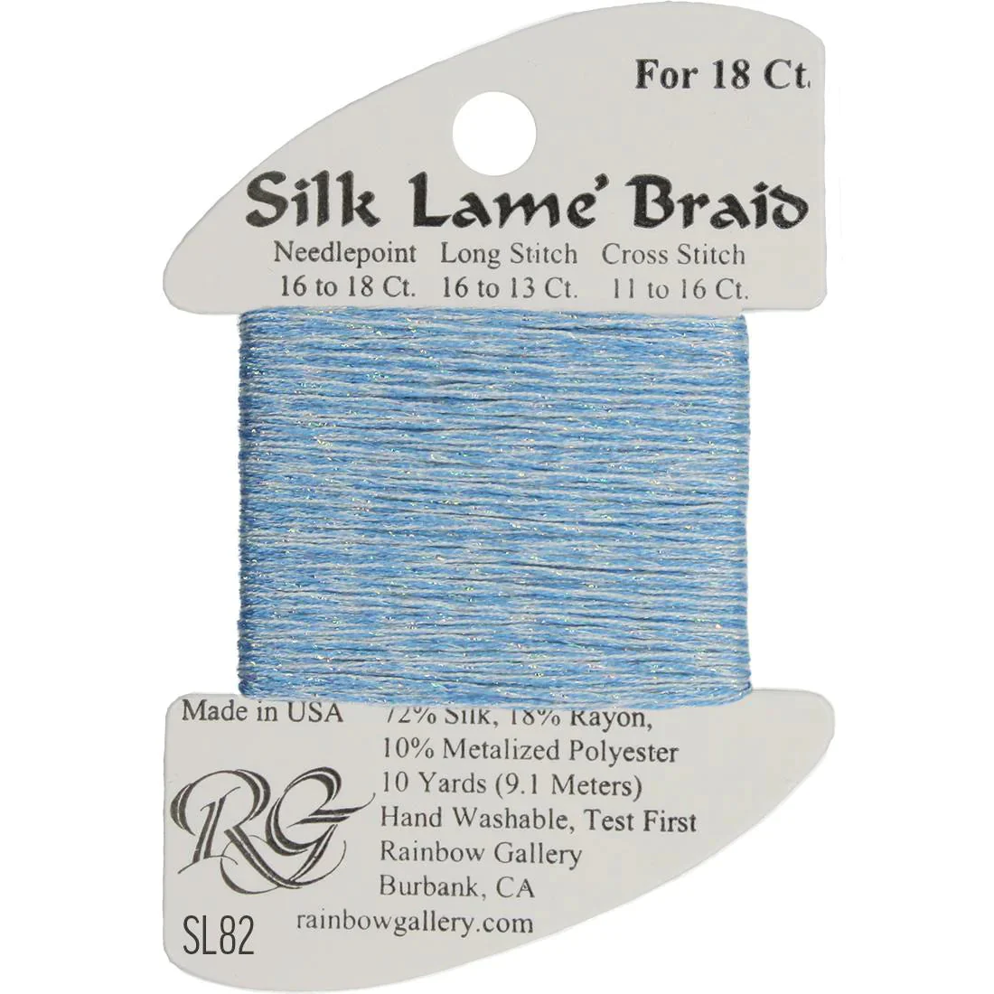 Silk Lame Braid SL82 Light China Blue - The Flying Needles