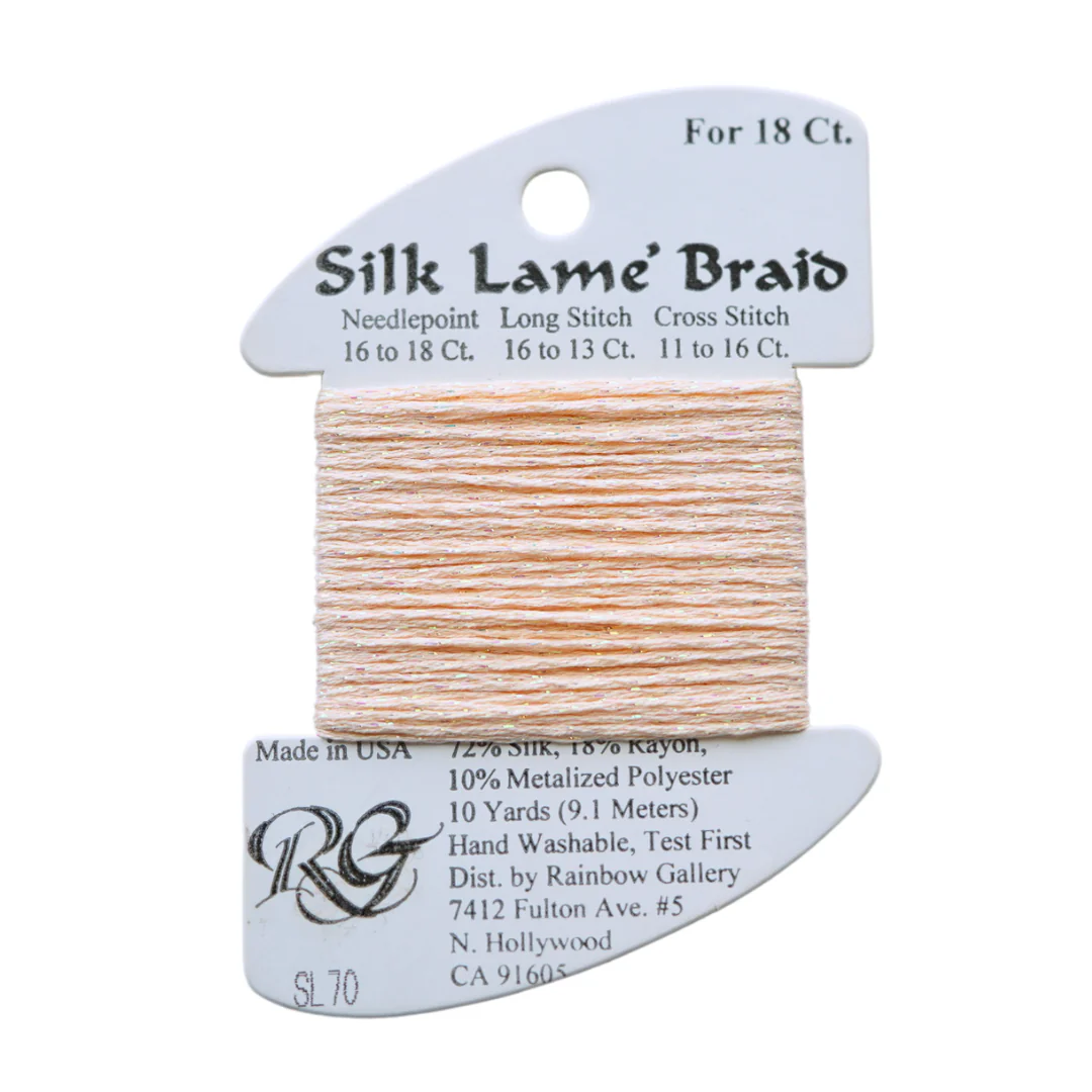 Silk Lame Braid SL70 Lite Peach - The Flying Needles