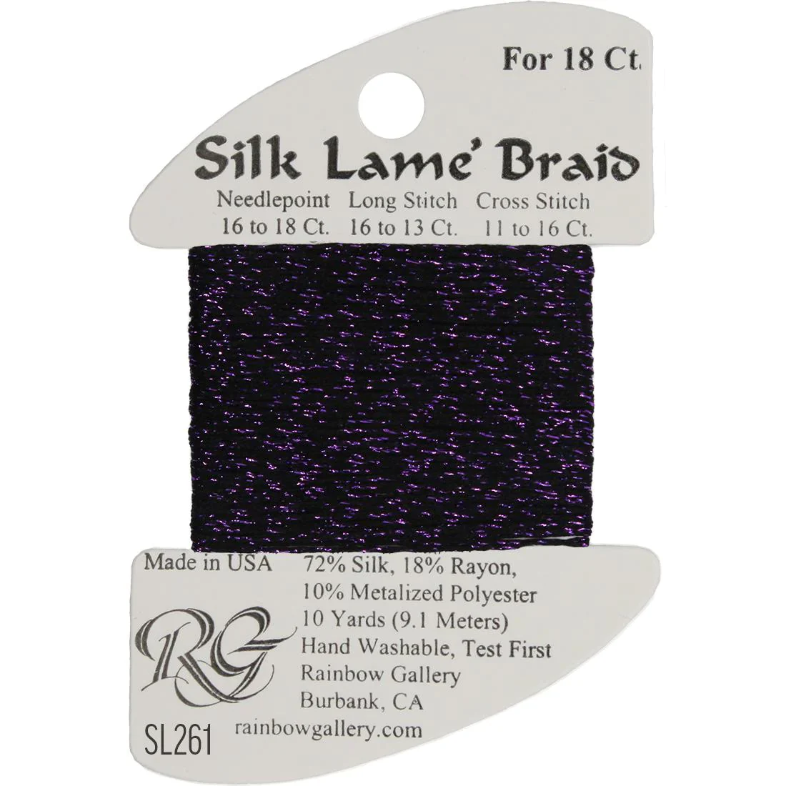 Silk Lame Braid SL261 Eggplant - The Flying Needles