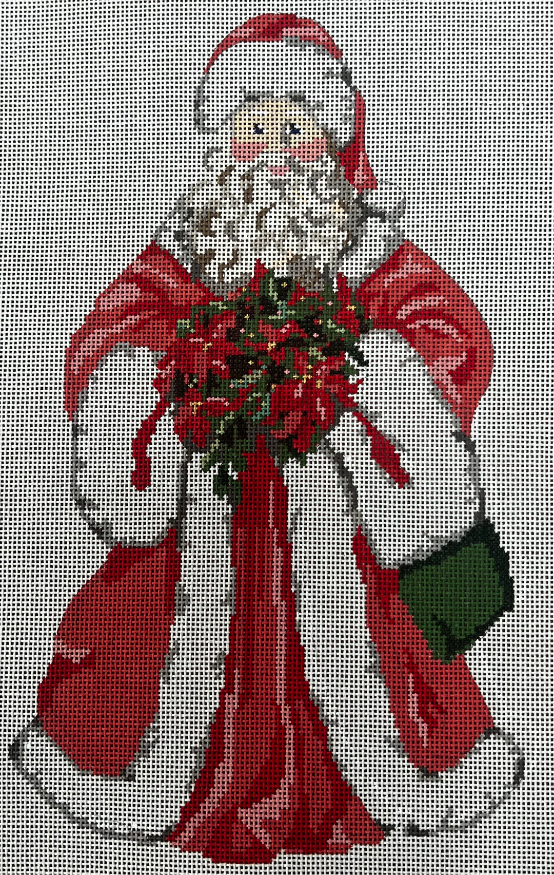 Santa with Poinsettia - The Flying Needles