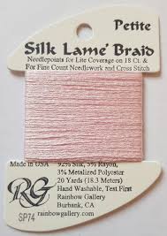 Silk Lame Braid SL74 Pale Pink - The Flying Needles