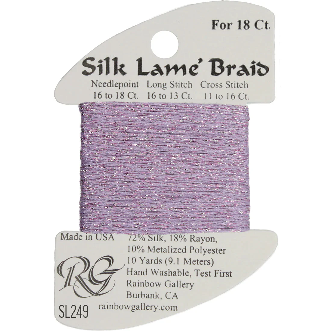 Silk Lame Braid SL249 Pale Mauve - The Flying Needles