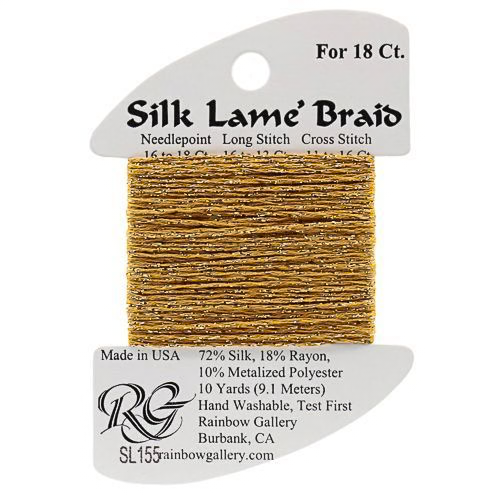 Silk Lame Braid SL155 Harvest Gold - The Flying Needles