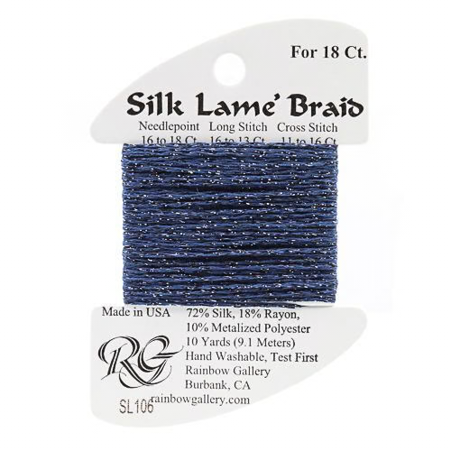 Silk Lame Braid SL106 Dark Denim - The Flying Needles