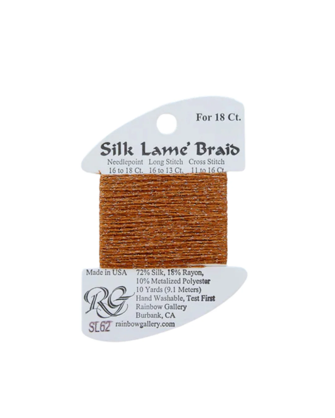 Silk Lame Braid SL62 Dark Sand Gold - The Flying Needles