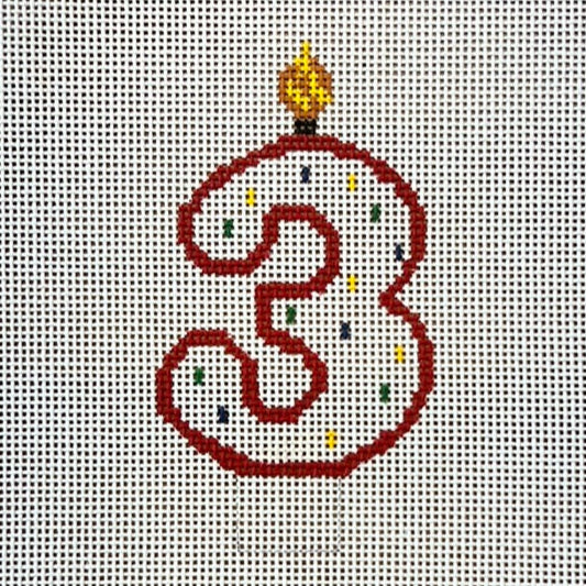 Candle Number Large 3 - The Flying Needles