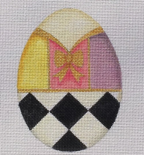 5 Inch Striped Egg with Bow - The Flying Needles