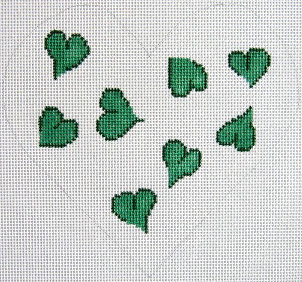 Green Heart Pillow - The Flying Needles