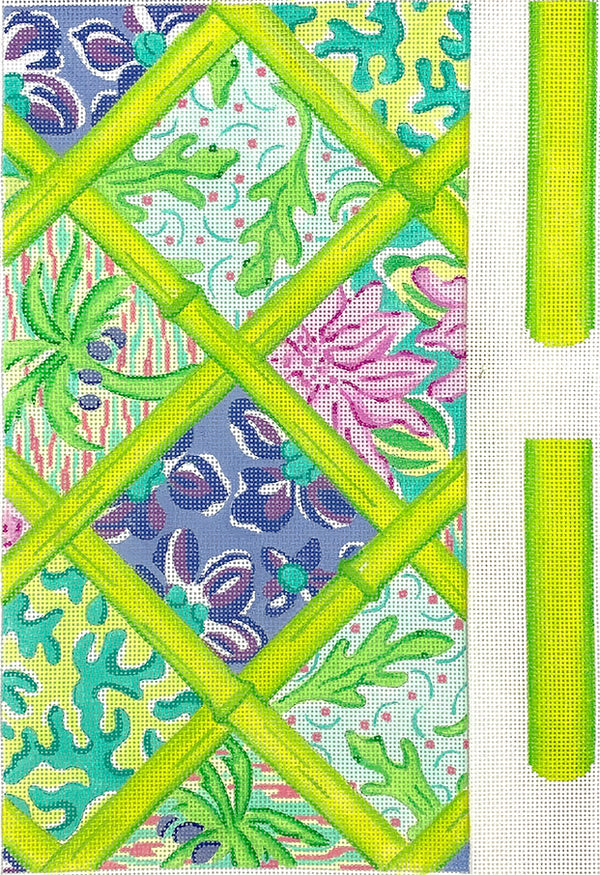 Lilly Inspired Patchwork with Bamboo Clutch - Blues & Greens - The Flying Needles