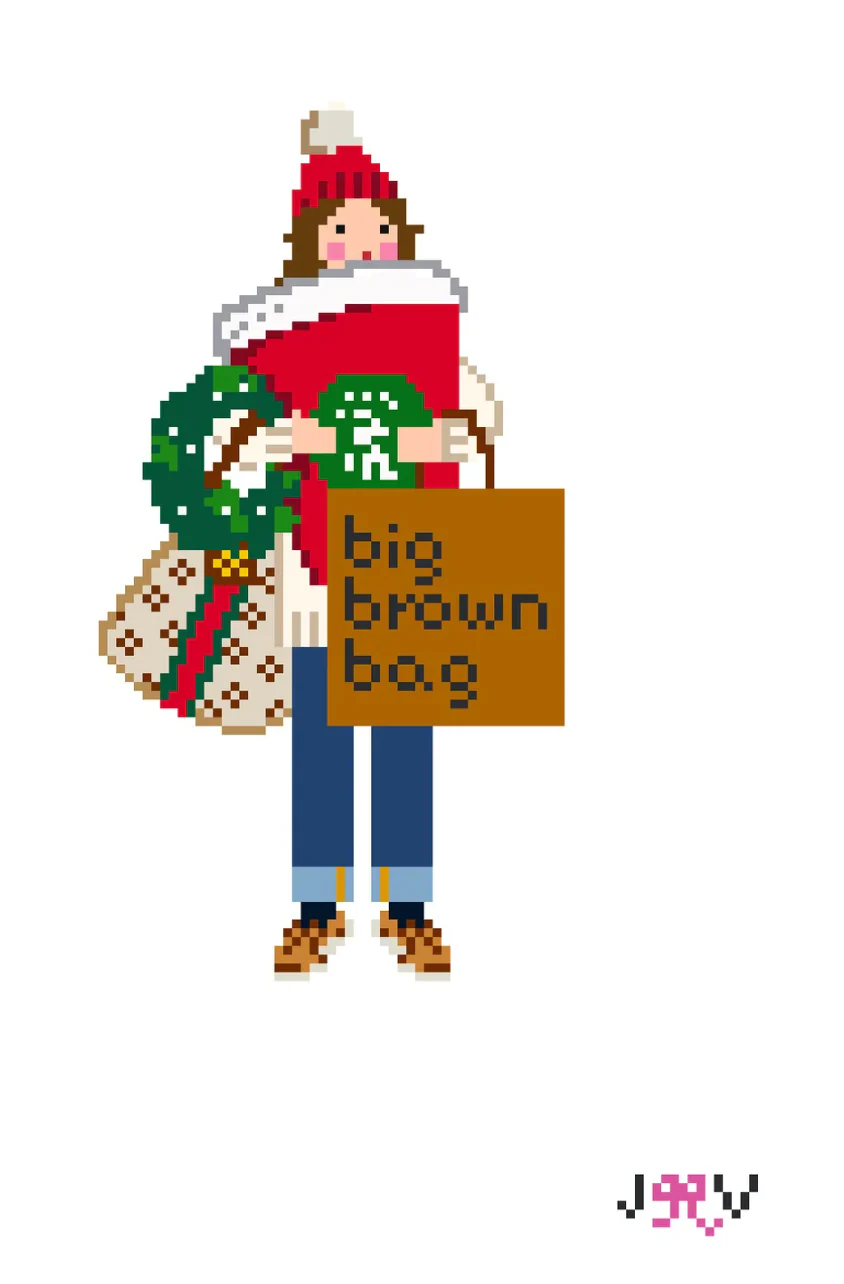 Brunette Christmas Shopper