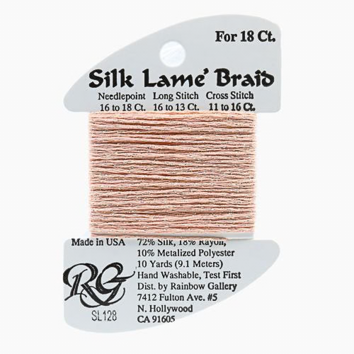 Silk Lame Braid SL128 Crab Bisque - The Flying Needles