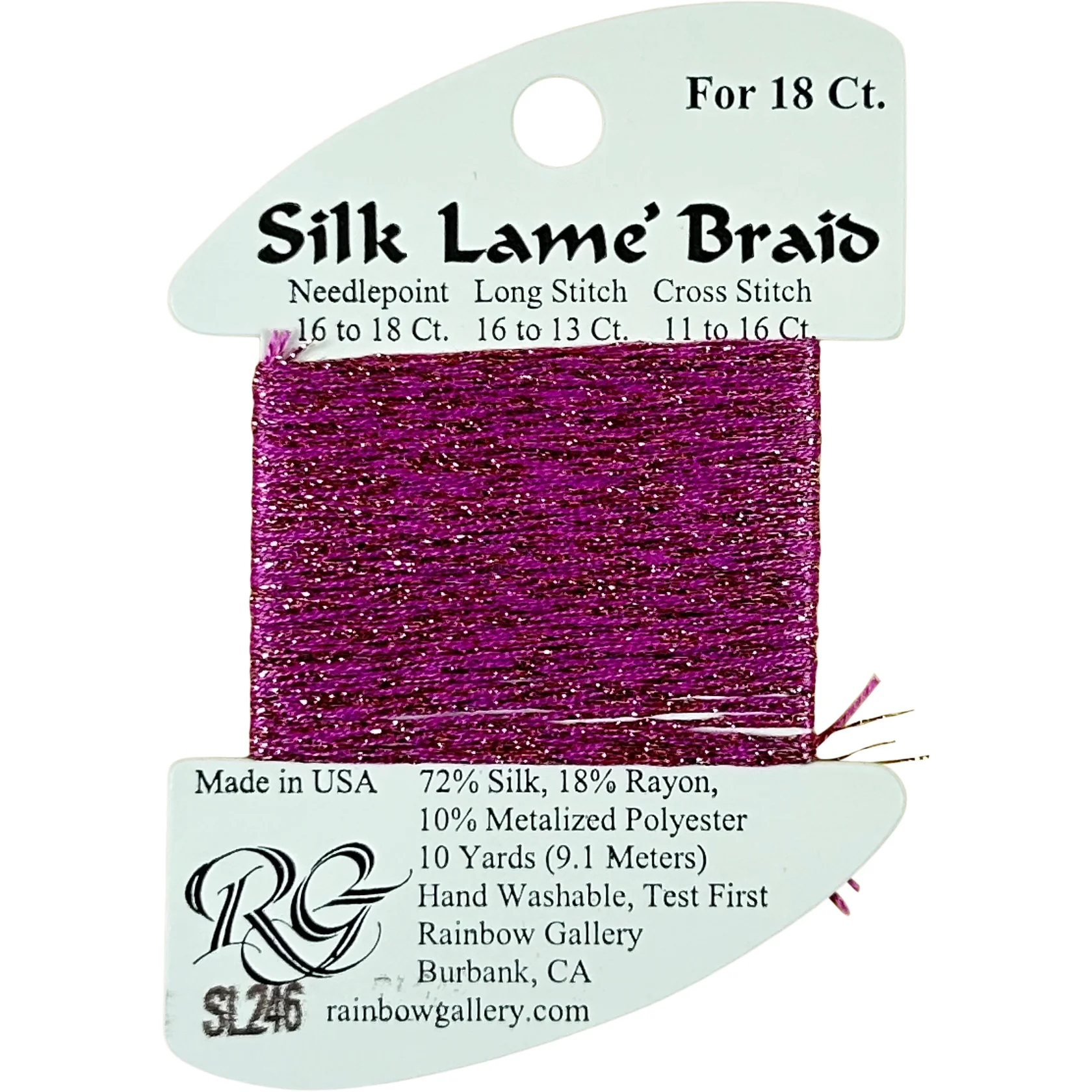 Silk Lame Braid SL246 Vintage Wine - The Flying Needles