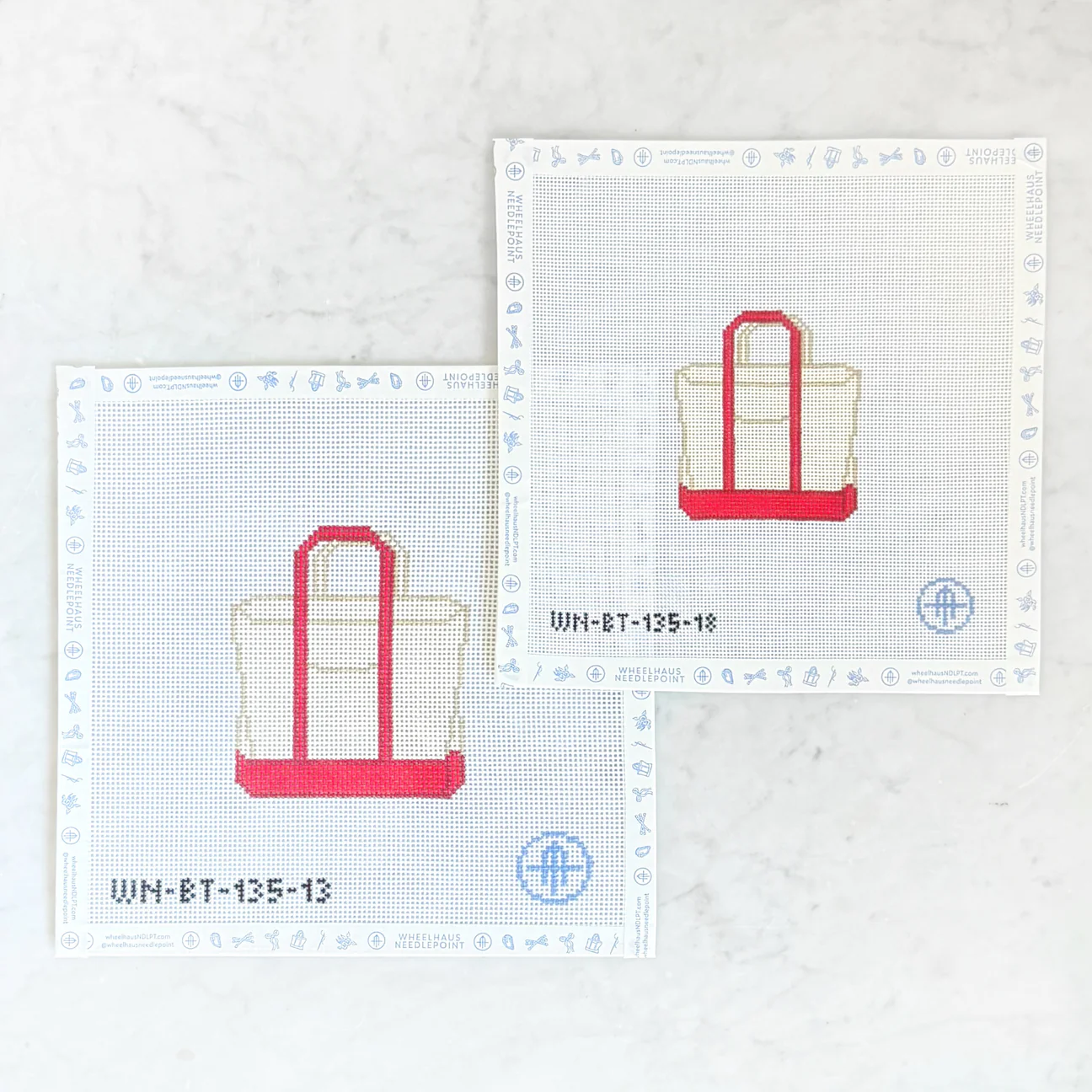 Red Canvas Boat Tote (18 mesh) - The Flying Needles