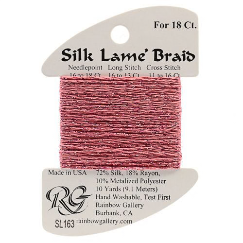 Silk Lame Braid SL163 Medium Rose - The Flying Needles