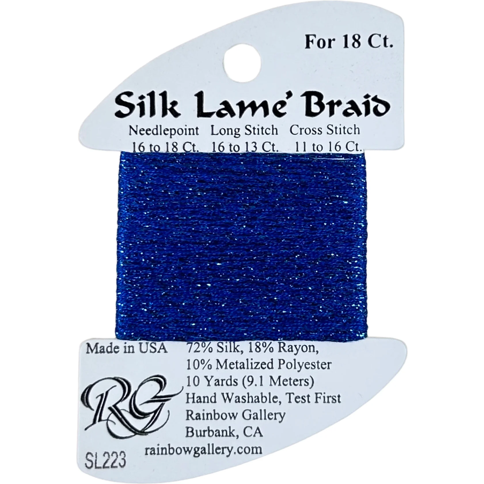 Silk Lame Braid SL223 Crystal Blue - The Flying Needles