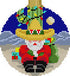Santa Resting on Cactus - The Flying Needles