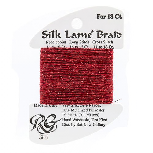 Silk Lame Braid SL79 Dark Cherry - The Flying Needles