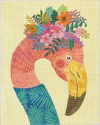 Flamingo in Turquoise Top