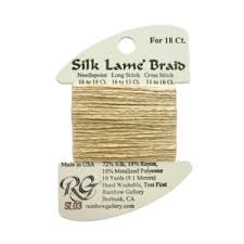 Silk Lame Braid SL03 Ecru - The Flying Needles