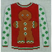 Gingerbread Boy on Red Sweater - The Flying Needles