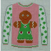 Gingerbread Girl on Pink Sweater - The Flying Needles