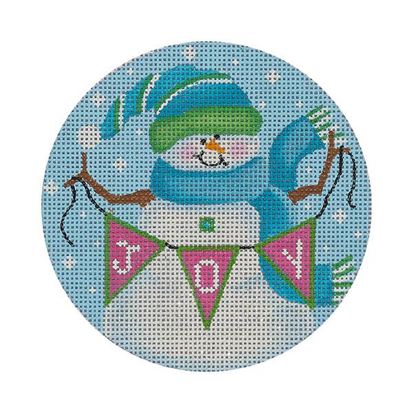 Snowman w/Joy Banner Blue/Green