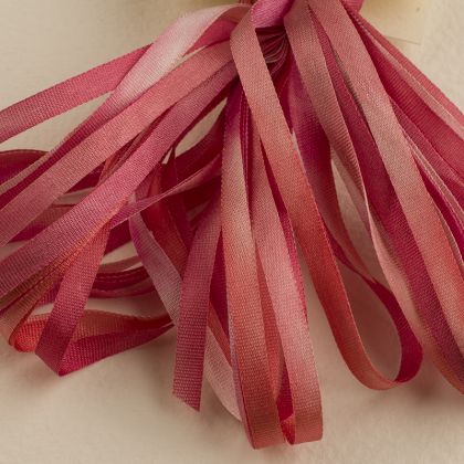 Treenway Silk Montano Pink Peony Silk Ribbon