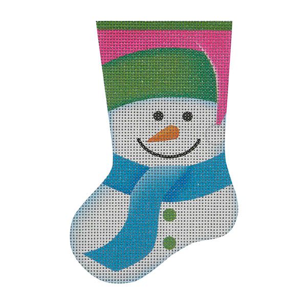 Snowman Mini Socks, Pink &amp; Green