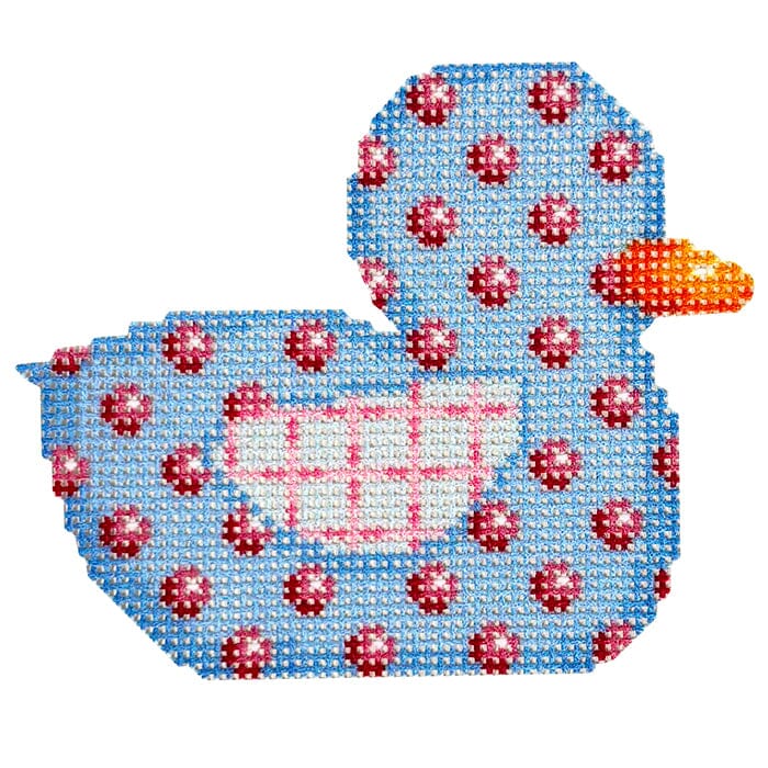 Pink Dot Duckie Canvas and Stitch Guide - The Flying Needles