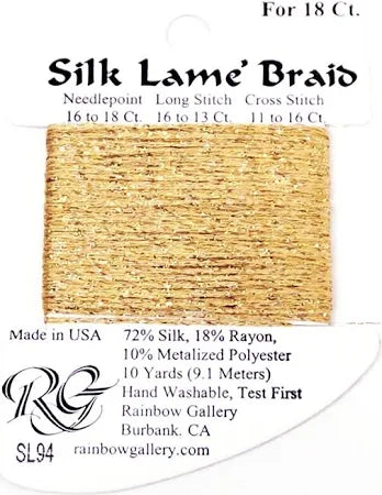 Silk Lame Braid SL94 True Gold - The Flying Needles