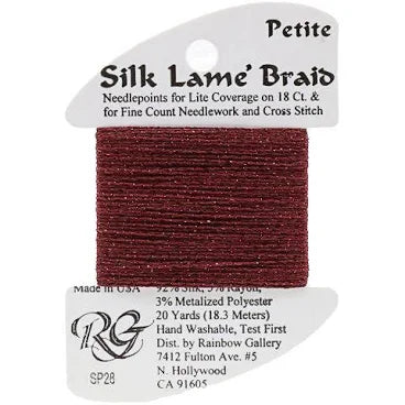 Petite Silk Lame SP28 Burgundy - The Flying Needles