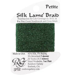 Petite Silk Lame SP58 Dark Christmas Green - The Flying Needles