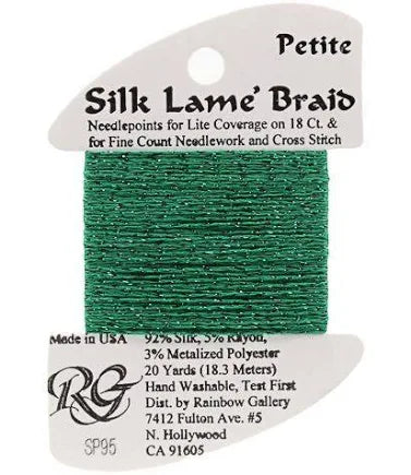 Petite Silk Lame SP95 Medium Christmas Green - The Flying Needles