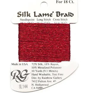 Petite Silk Lame SP144 Christmas Red - The Flying Needles