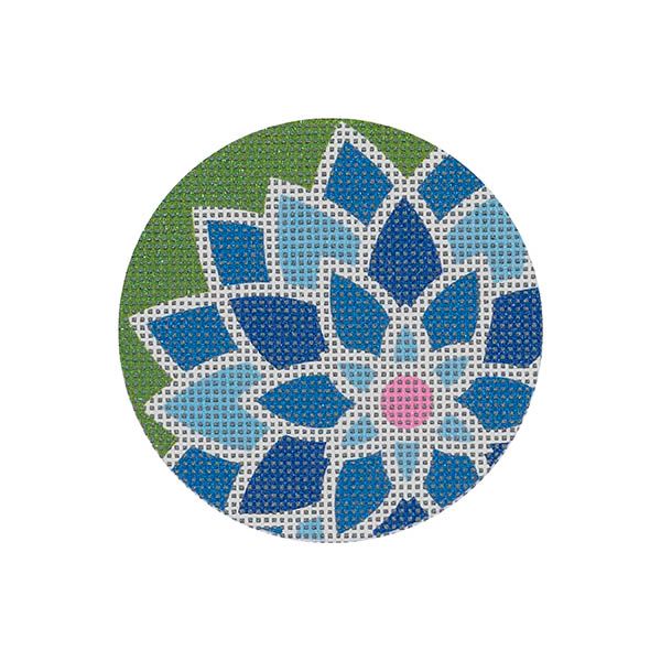 3" dia Graphic flower, Blue