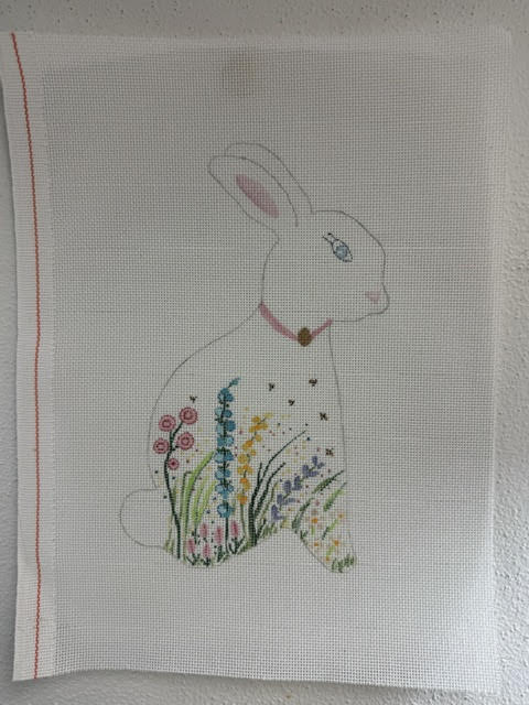 Floral Bunny Canvas - The Flying Needles
