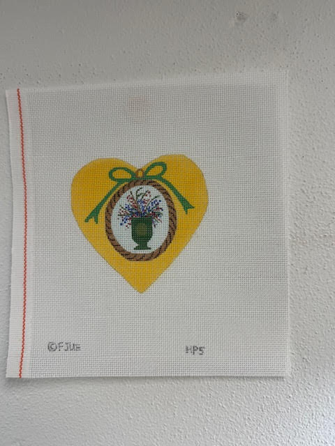 Yellow Floral Heart - The Flying Needles