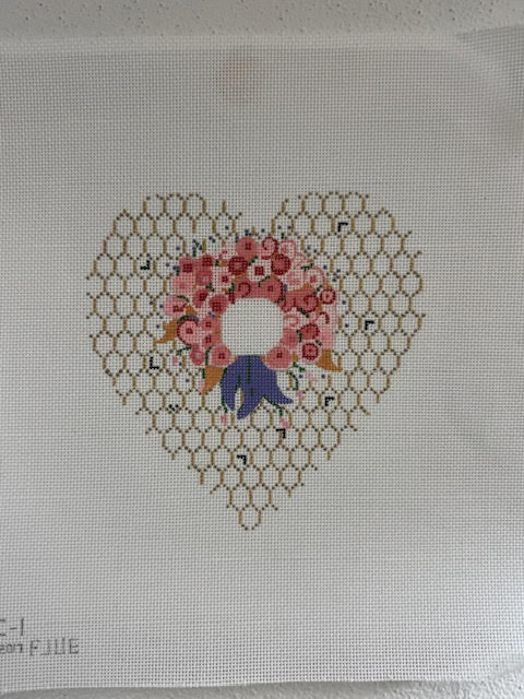 Honeycomb Floral Heart - The Flying Needles