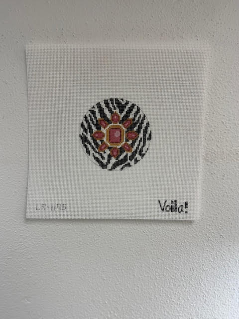 Zebra Gem Round Canvas - The Flying Needles
