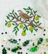 Christmas Ornament w/Clear Dome & Confetti – Partridge in a Pear Tree - The Flying Needles