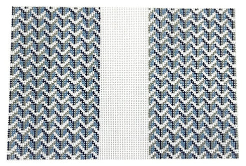 Y Pattern Clutch/Eyeglass Case - Black and Blue - The Flying Needles